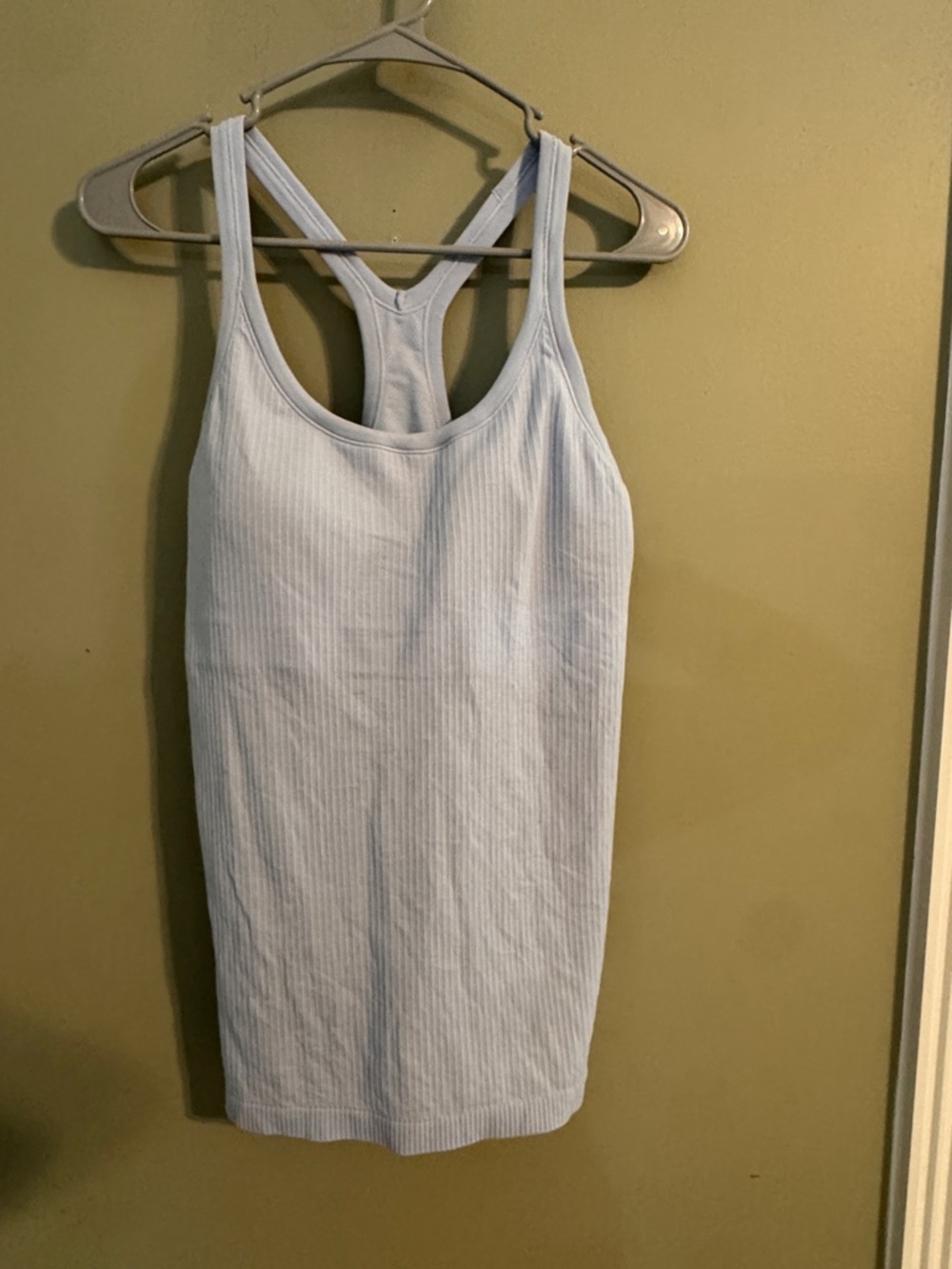 lululemon athletica Light Blue Ribbed Racerback Tank